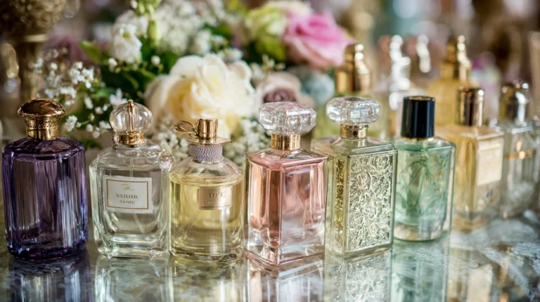 long lasting female modern and classic perfumes in different bottles